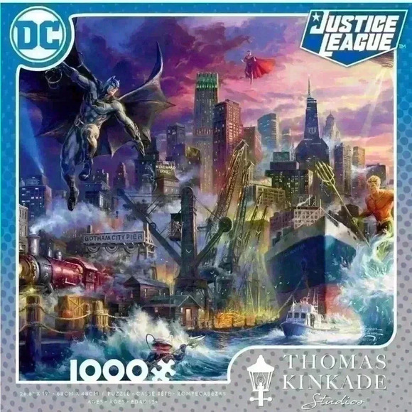 Sealed BNIB Ceaco Thomas Kinkade DC Comics Justice League 1000 Pce Jigsaw Puzzle - Picture 3 of 11